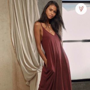 Lulus Yours Tule Burgundy Maxi Dress